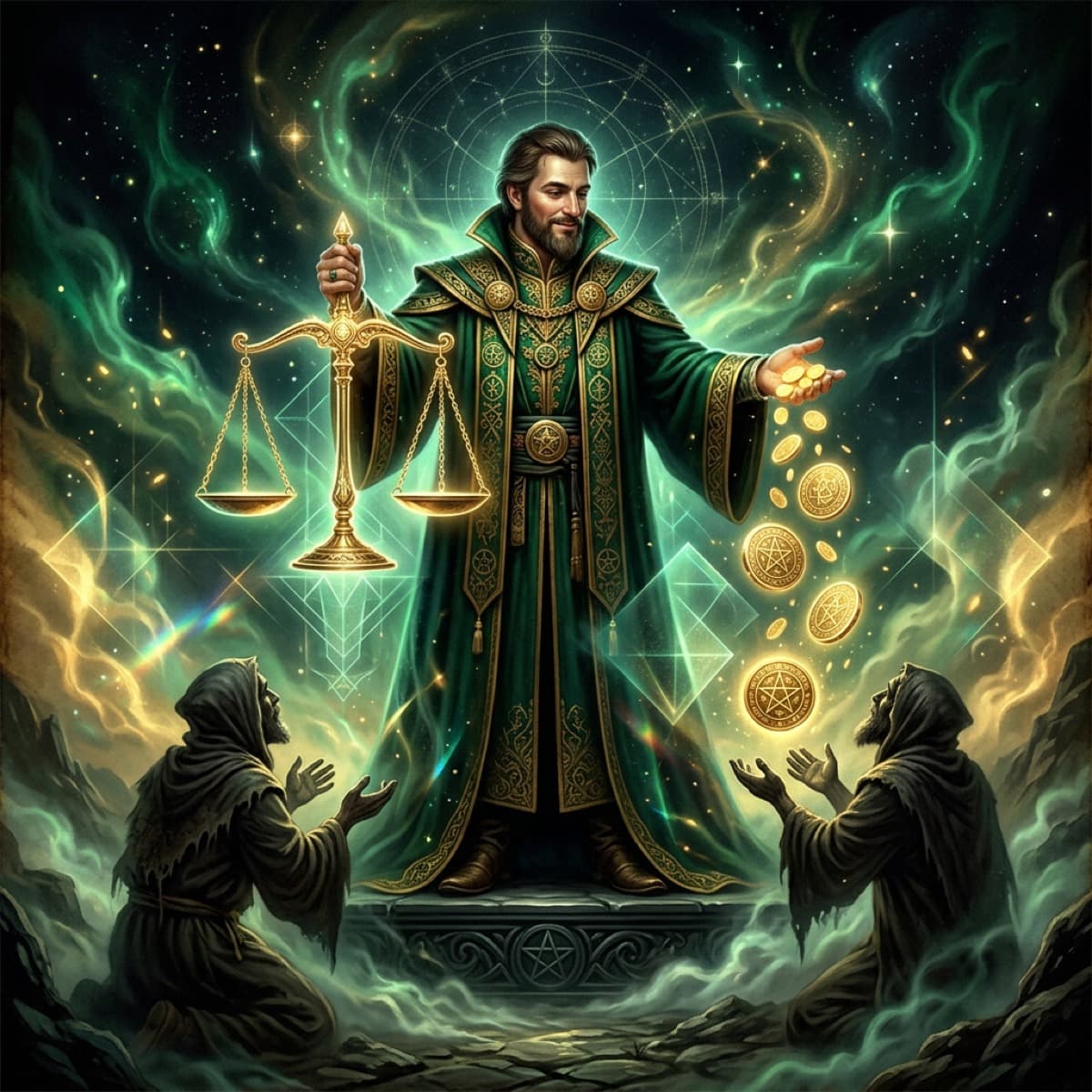 tarot six of pentacles